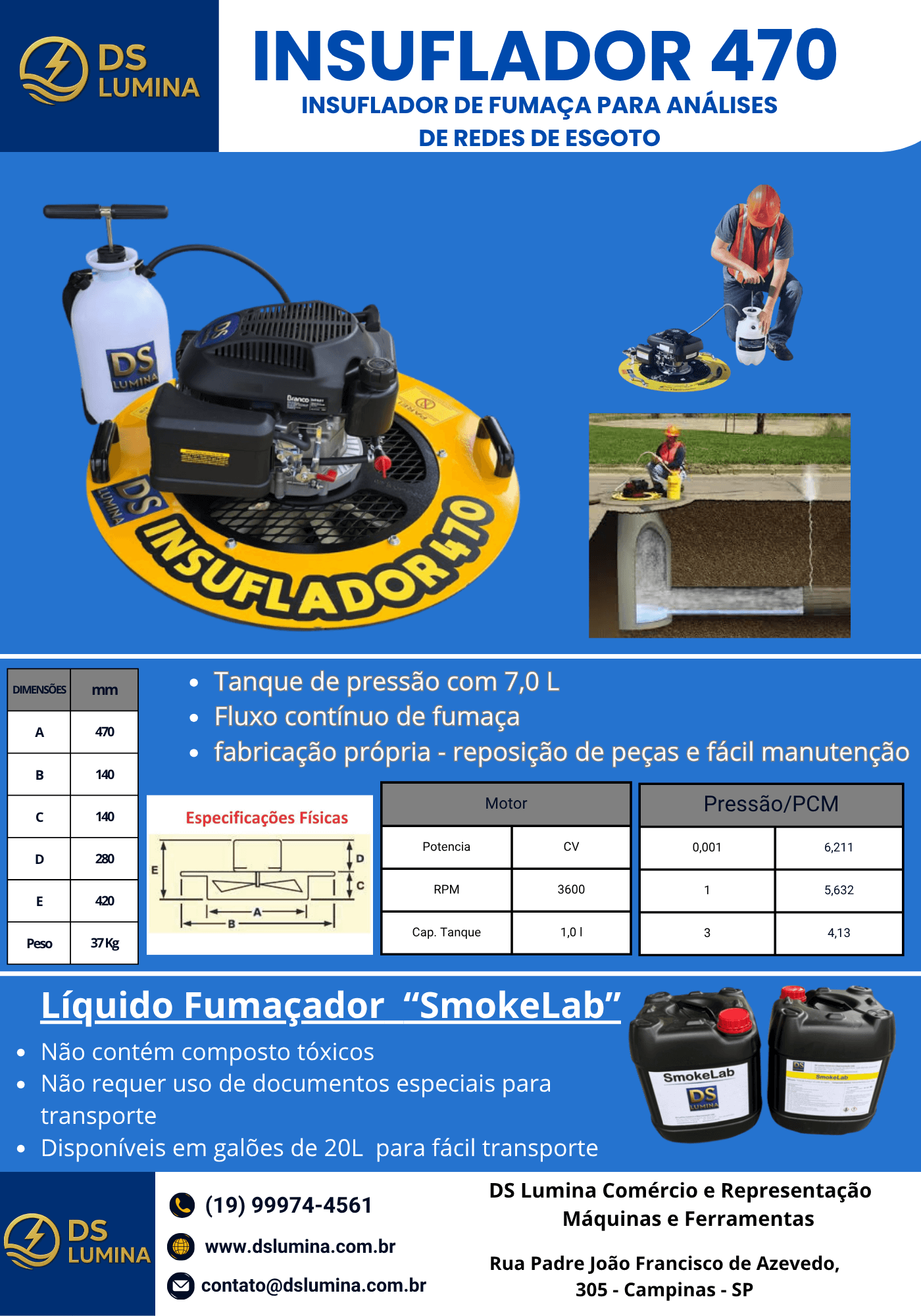 Insuflador de fumaça 470 DS lumina